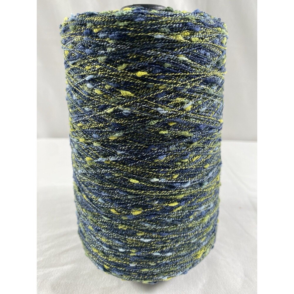 Fancy Cone Yarn Spool Yarn Green Blue Slub 460g Net Weight #741